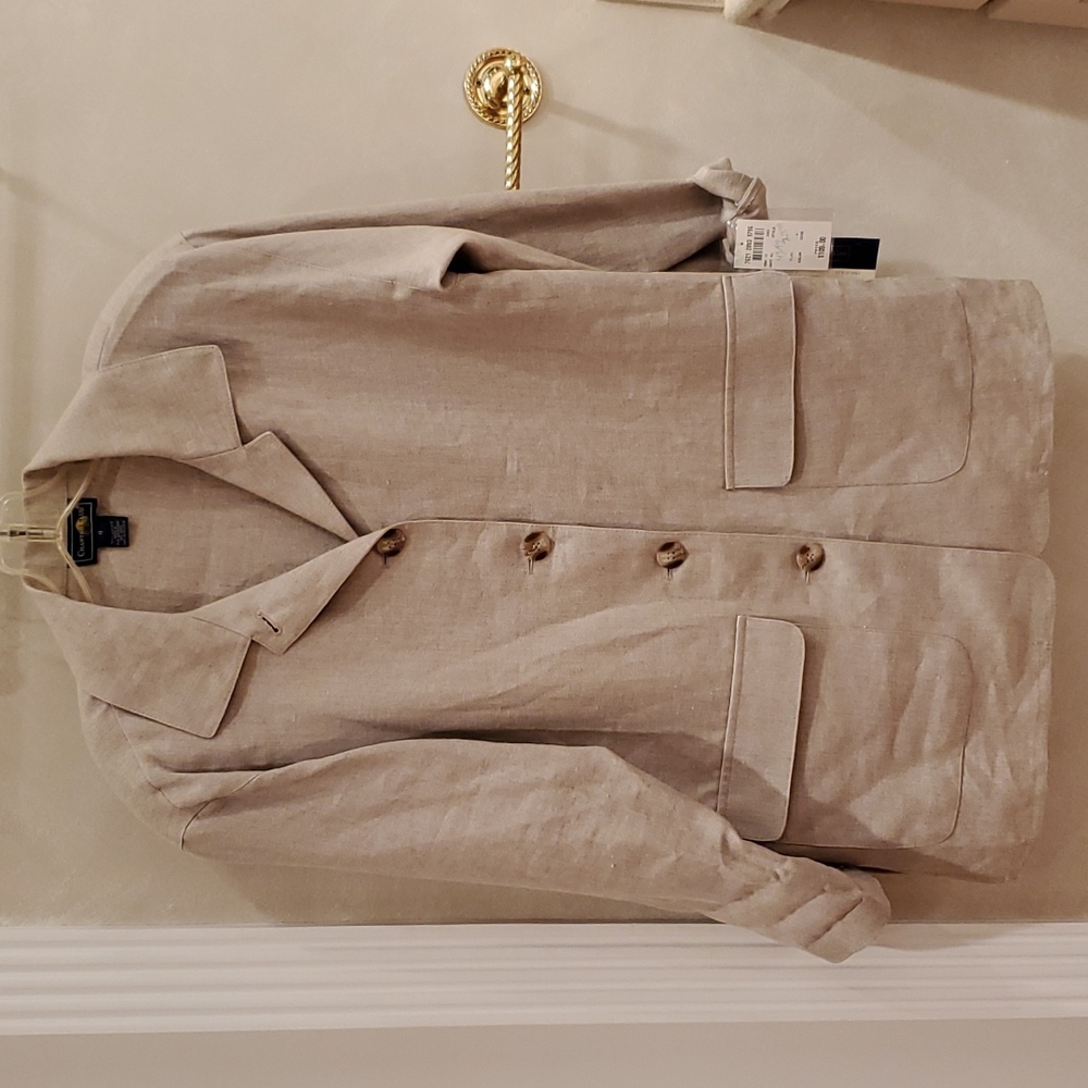 NWT Charter Club 100% linen jacket, sz. 4